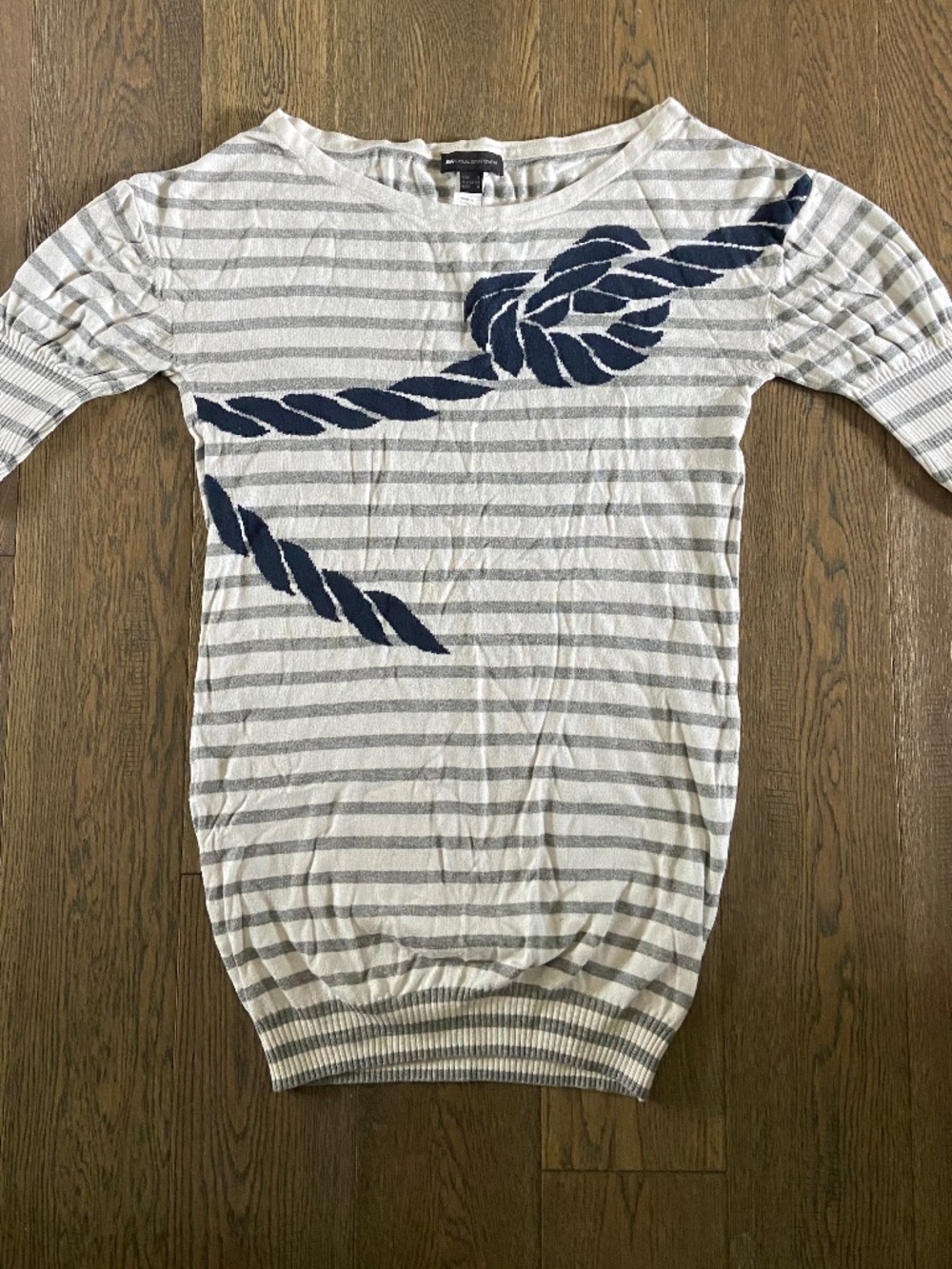 MNG Casual Sportswear Striped Nautical Rope Knit Top Size XS